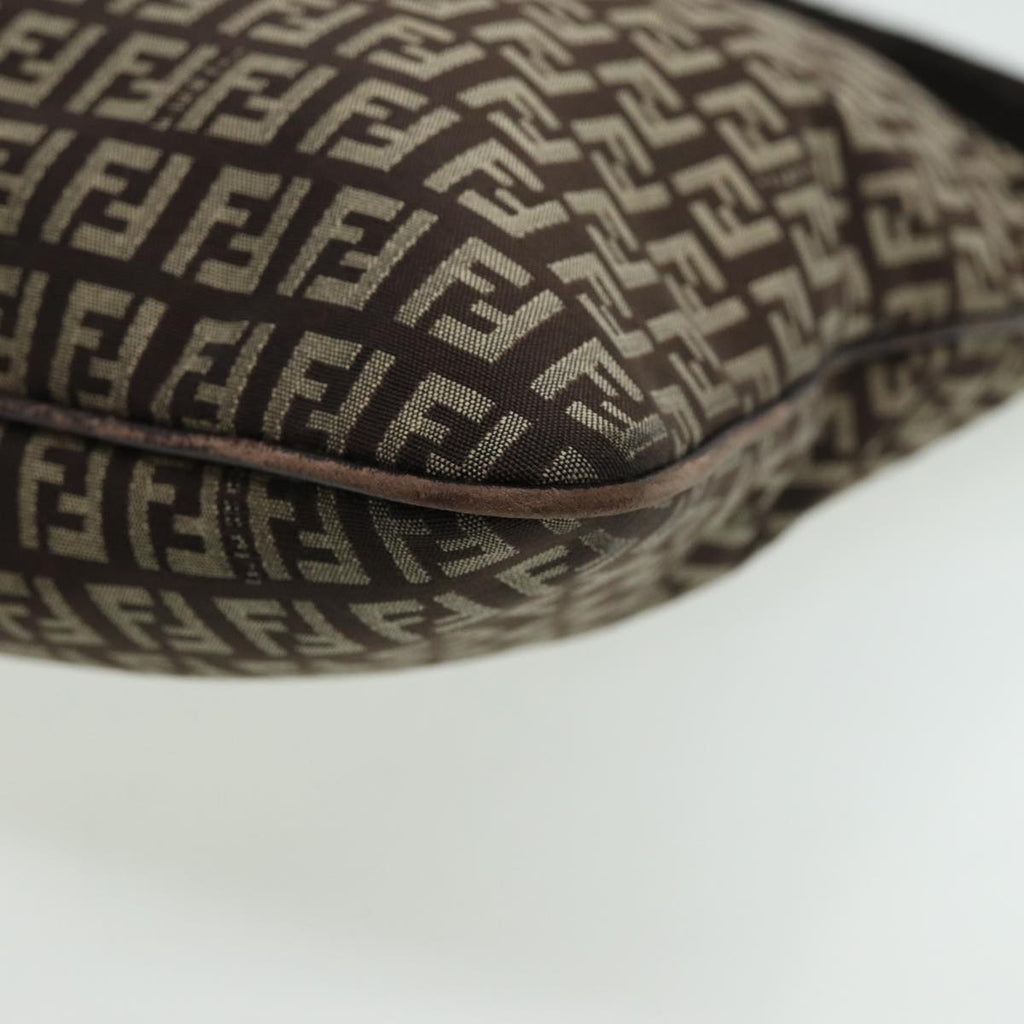 FENDI Zucca Canvas Shoulder Bag Brown Black81825