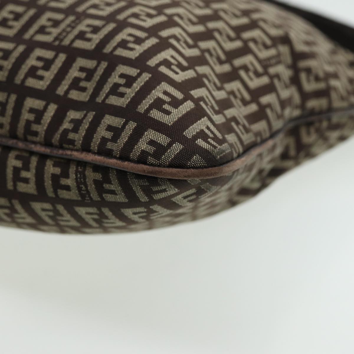 FENDI Zucca Canvas Shoulder Bag Brown Black81825