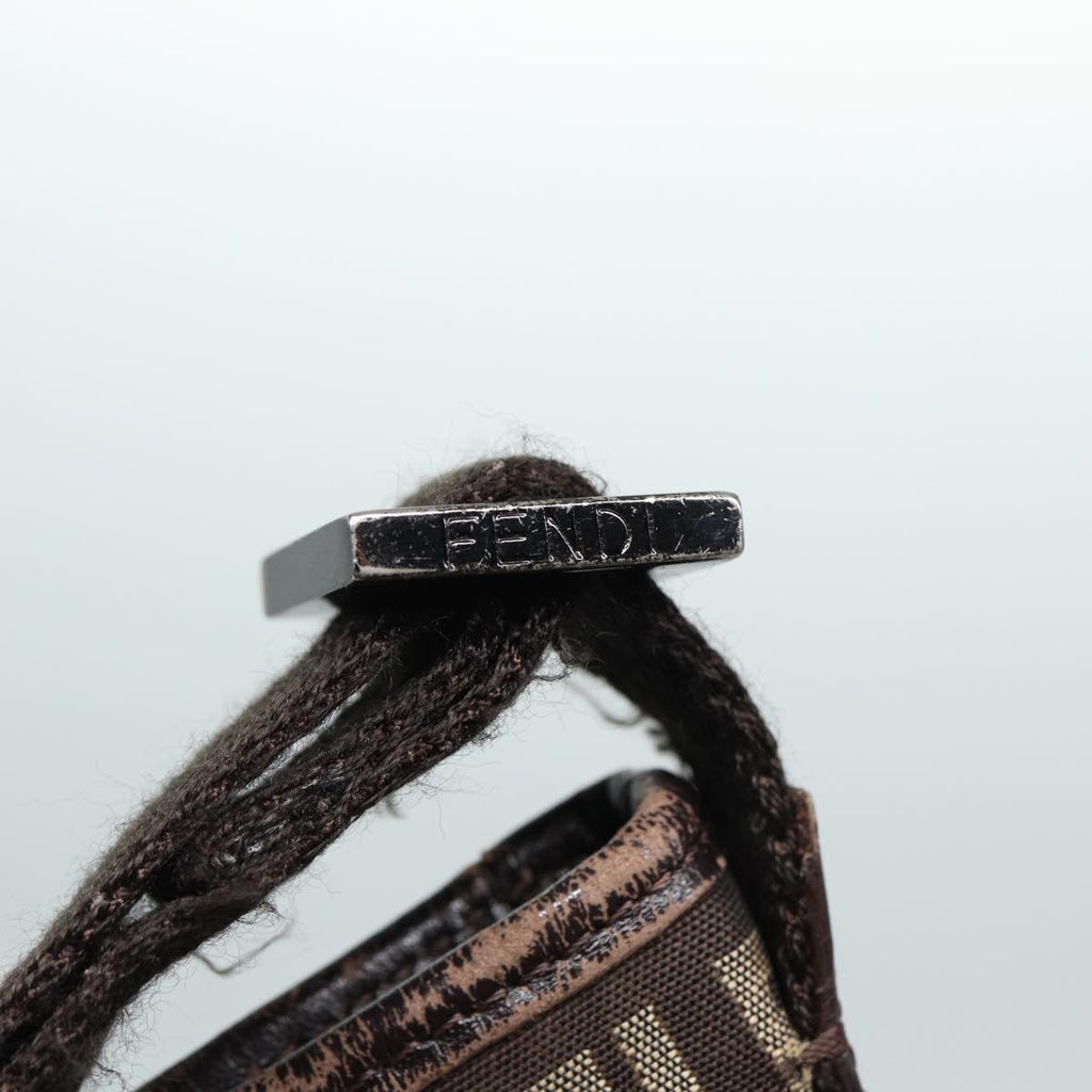 FENDI Zucca Canvas Shoulder Bag Brown Black81825