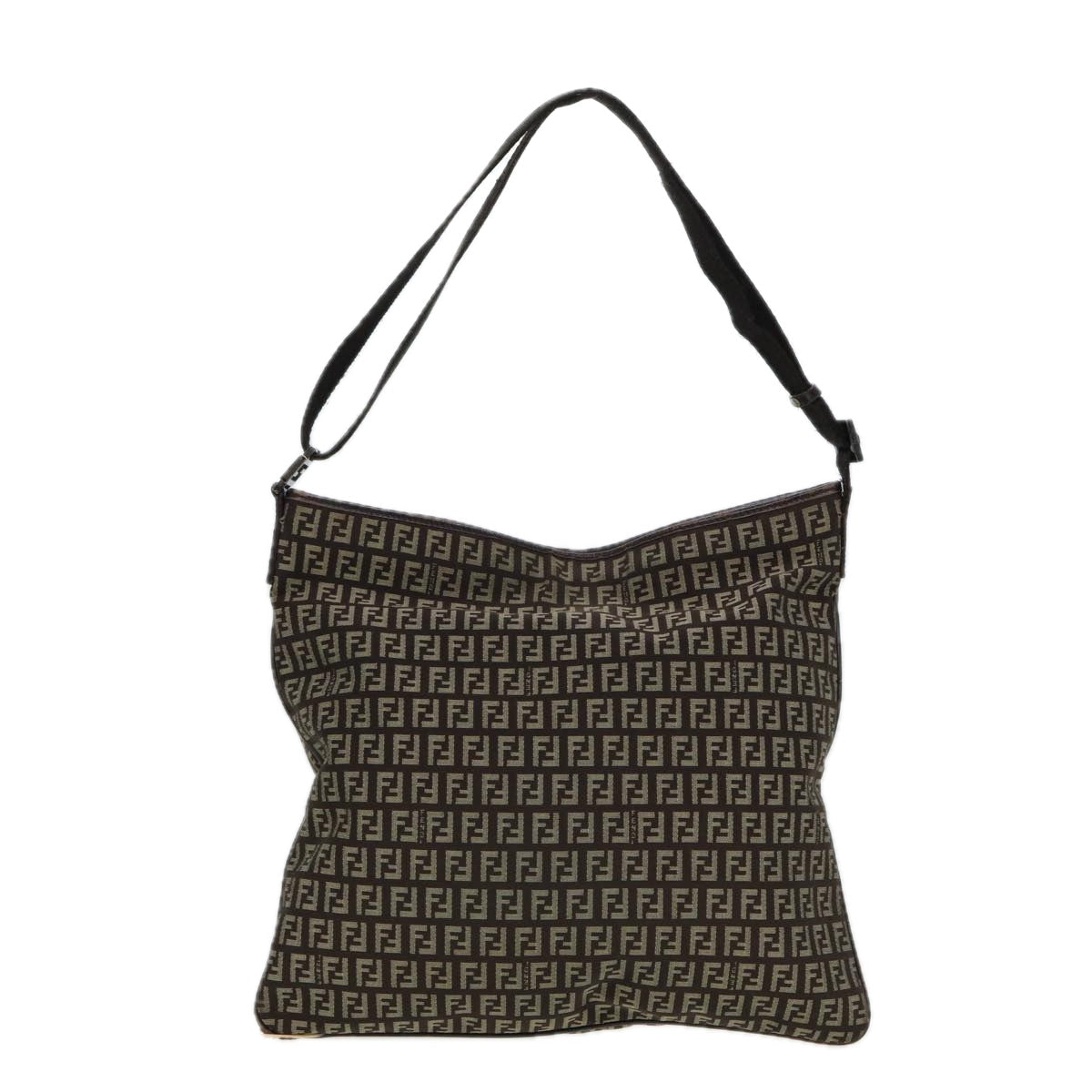 FENDI Zucca Canvas Shoulder Bag Brown Black81825