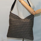 FENDI Zucca Canvas Shoulder Bag Brown Black81825