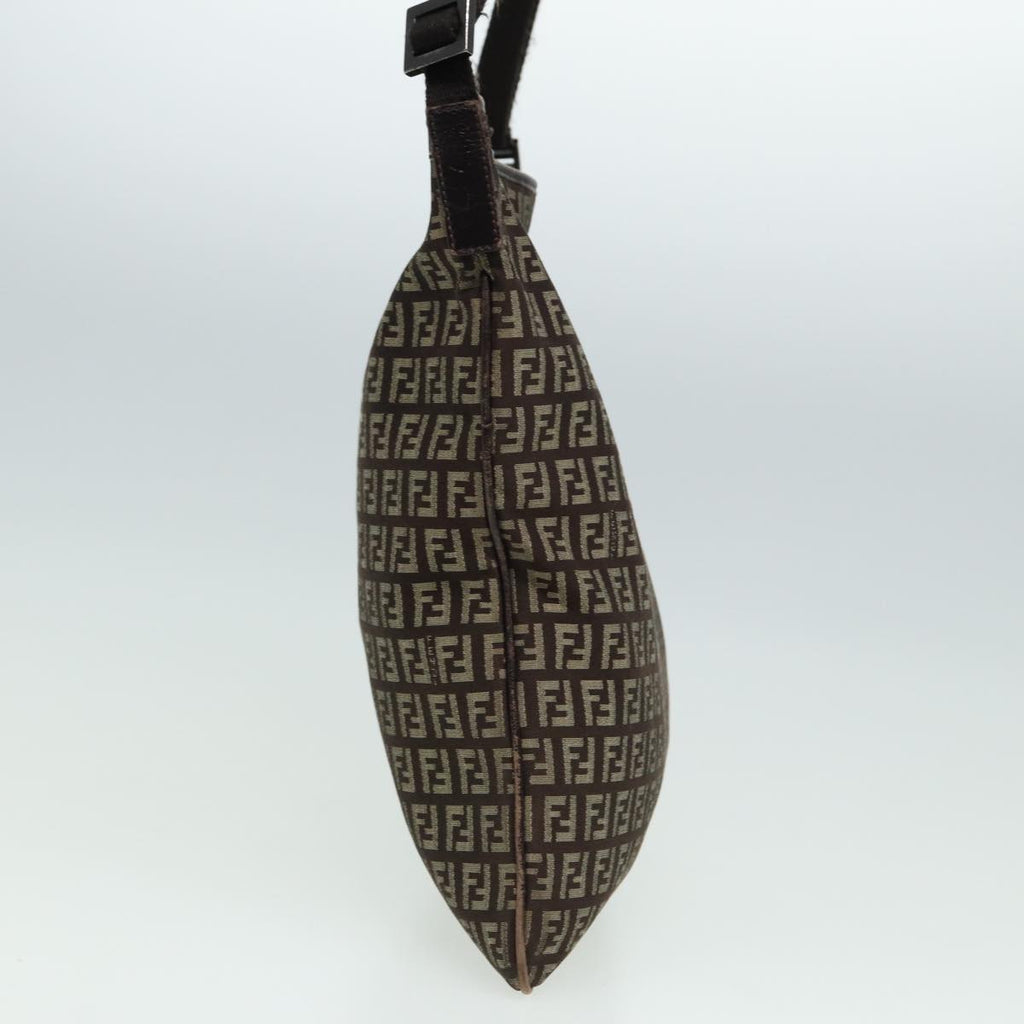 FENDI Zucca Canvas Shoulder Bag Brown Black81825