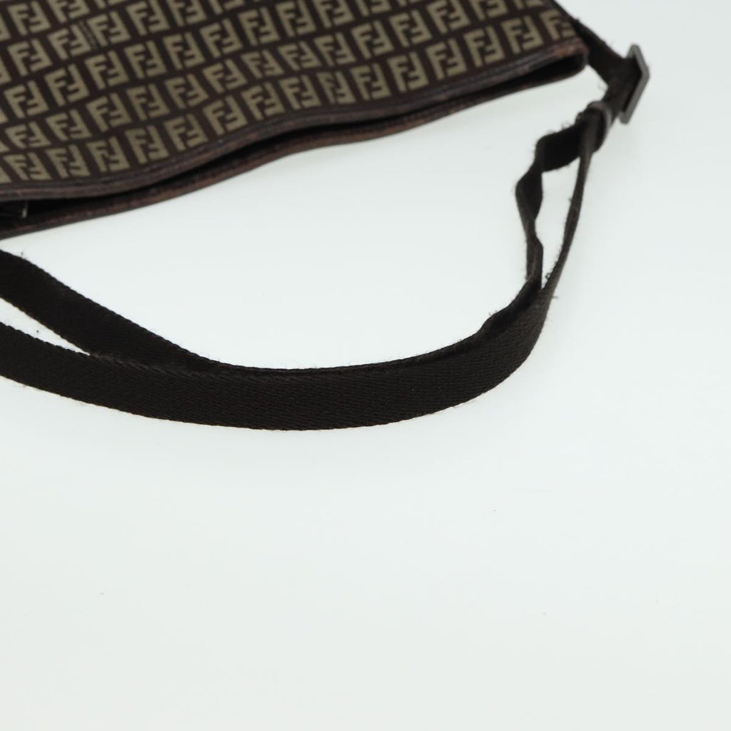 FENDI Zucca Canvas Shoulder Bag Brown Black81825