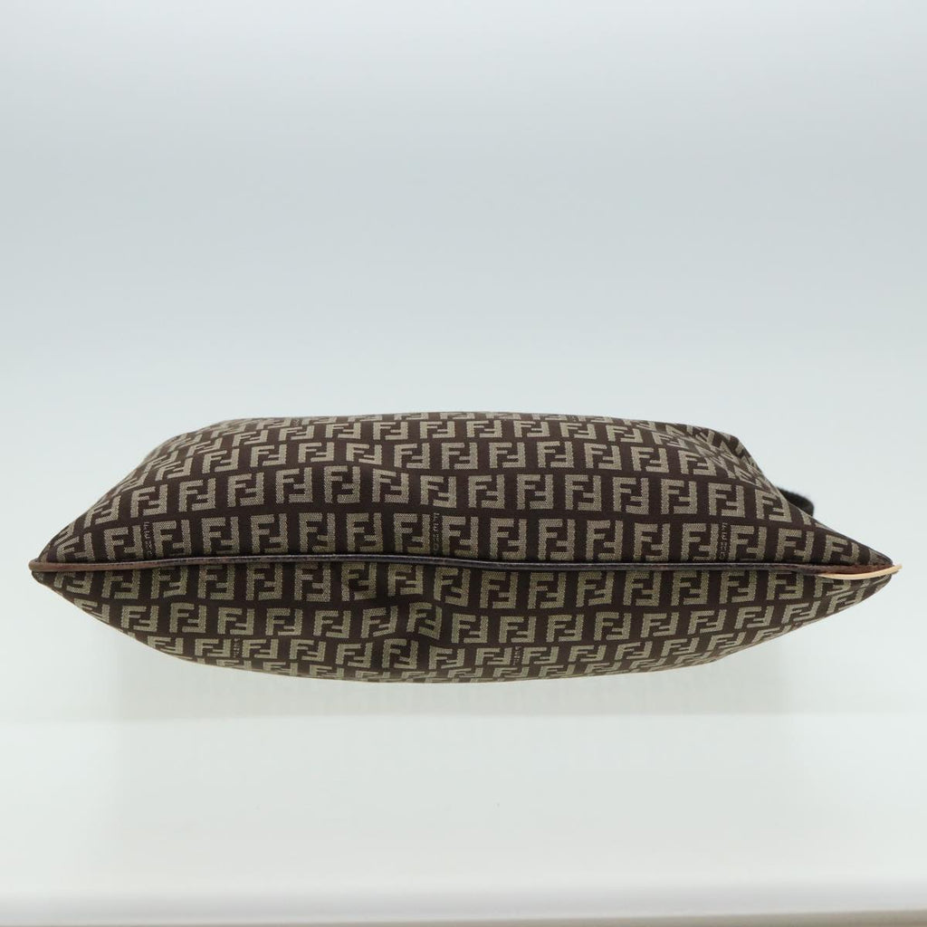 FENDI Zucca Canvas Shoulder Bag Brown Black81825