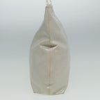 CELINE Circle Hand Bag Enamel White Auth 81830