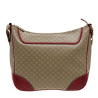 CELINE Macadam Canvas Shoulder Bag PVC Leather Beige Red  81863