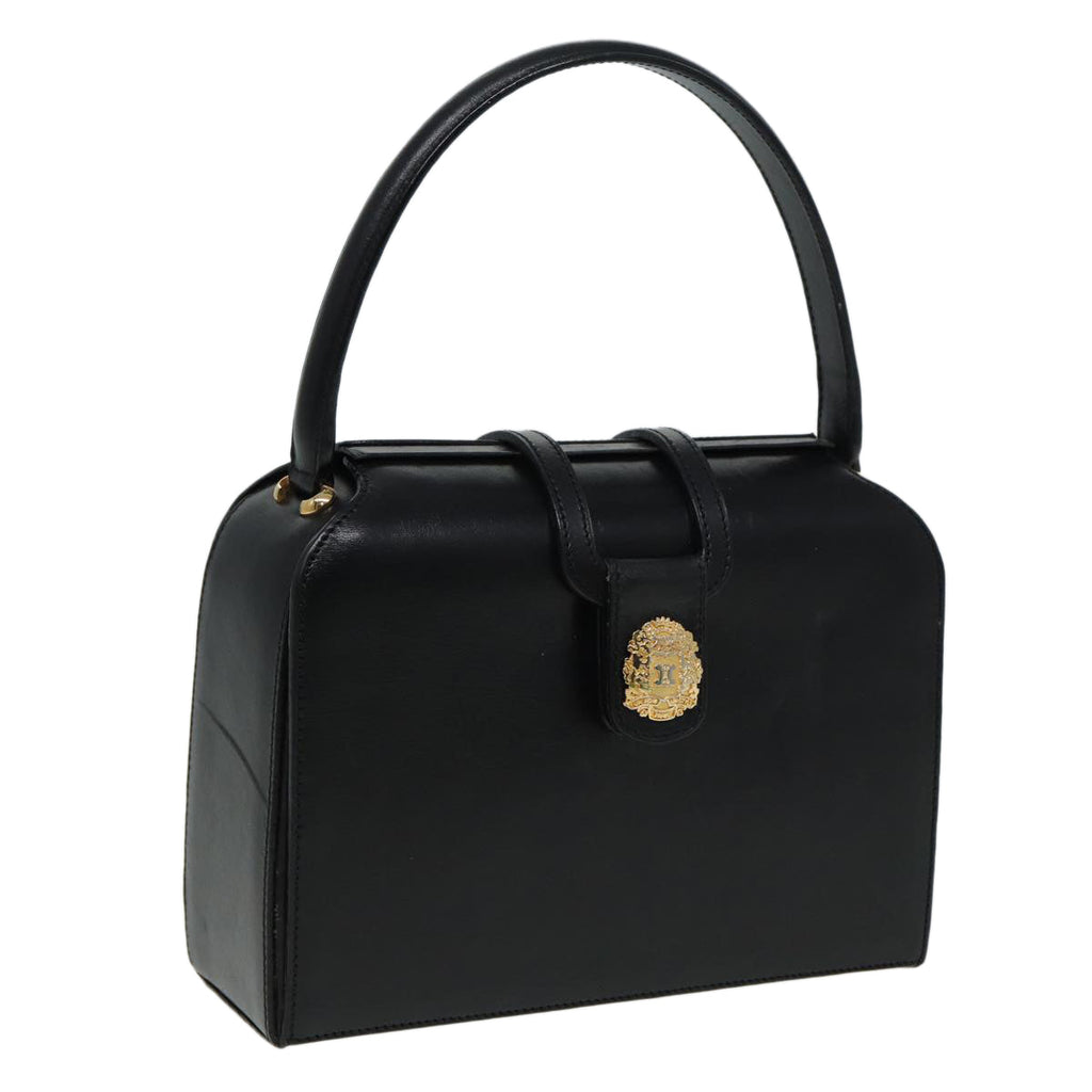 CELINE Hand Bag Leather Black  81877