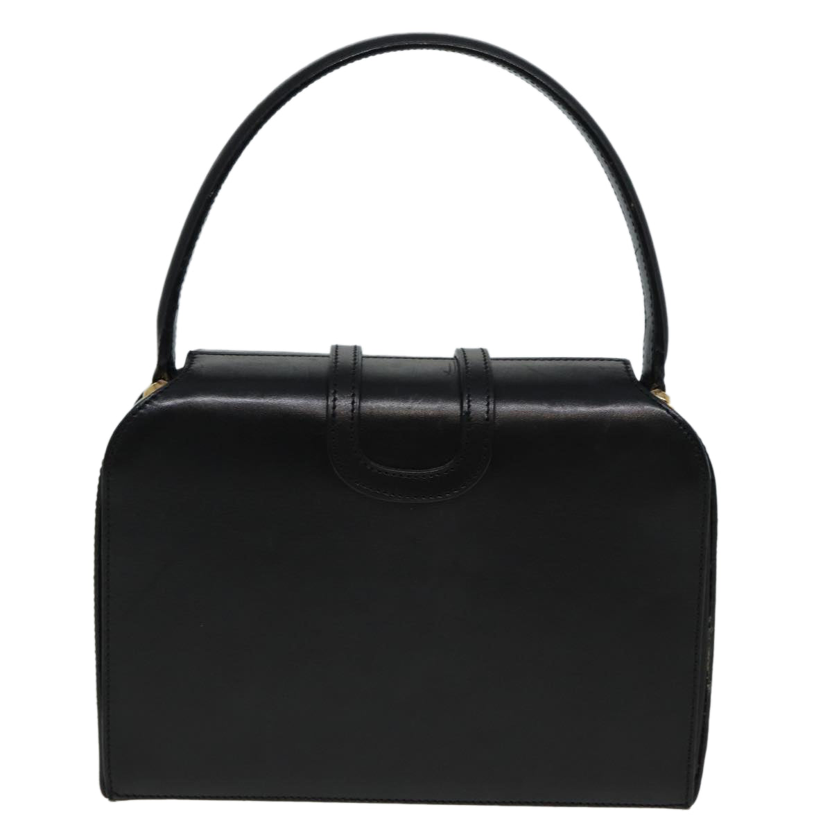 CELINE Hand Bag Leather Black  81877