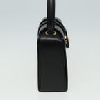 CELINE Hand Bag Leather Black  81877