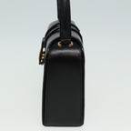 CELINE Hand Bag Leather Black  81877