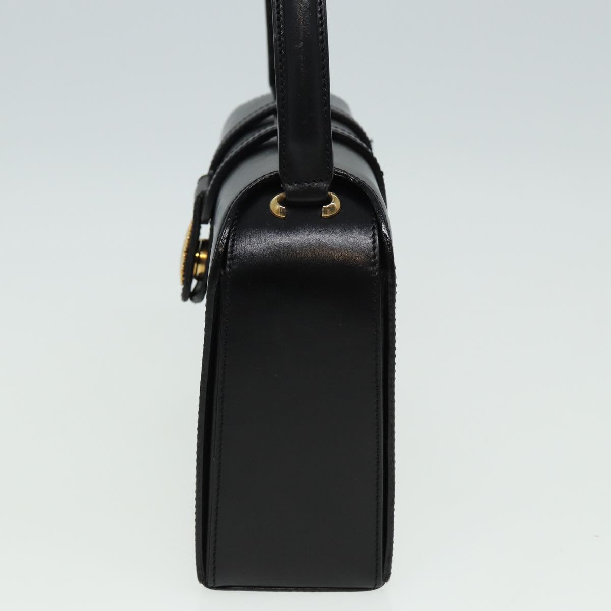 CELINE Hand Bag Leather Black  81877