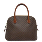 CELINE Macadam Canvas Hand Bag PVC Leather Brown Auth 81889