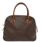 CELINE Macadam Canvas Hand Bag PVC Leather Brown Auth 81889