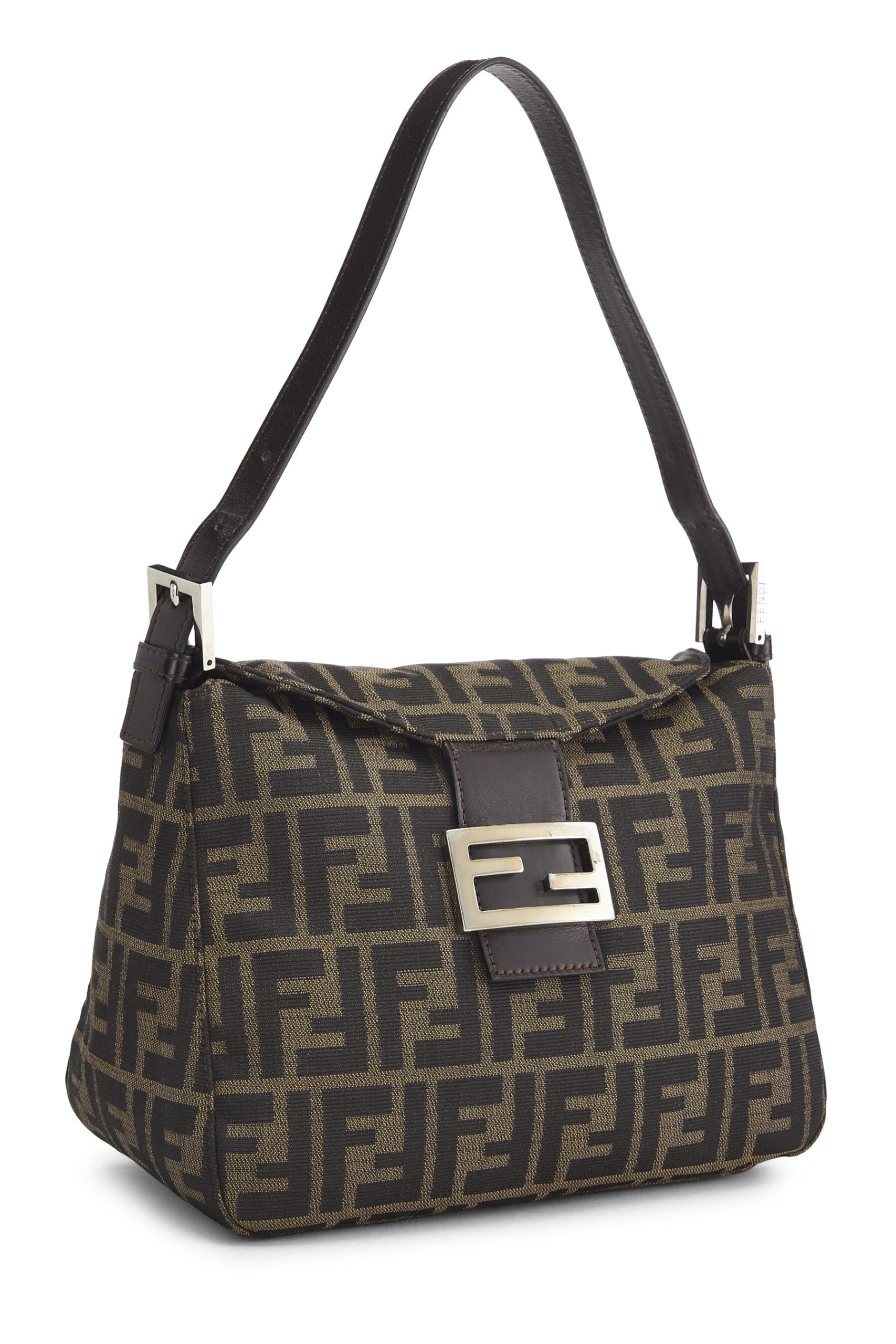 Fendi,  Brown Zucca Canvas Shoulder Bag, Brown