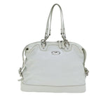 CELINE Hand Bag Enamel White Auth 81909