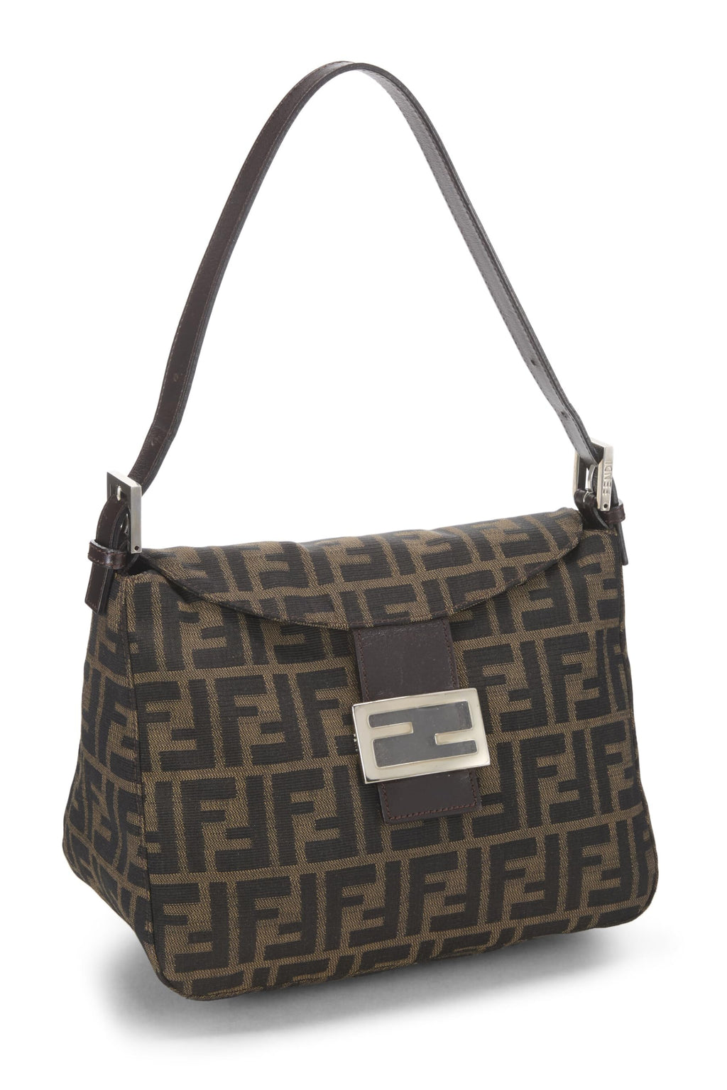 Fendi,  Brown Zucca Canvas Shoulder Bag, Brown