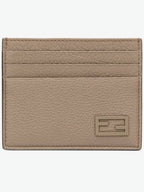 Fendi Leather Card Wallet Brown Yellow
