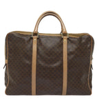 CELINE Macadam Canvas Business Bag PVC Leather Brown  81964