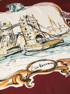 Burberry Tower Bridge Print Silk Scarf Red