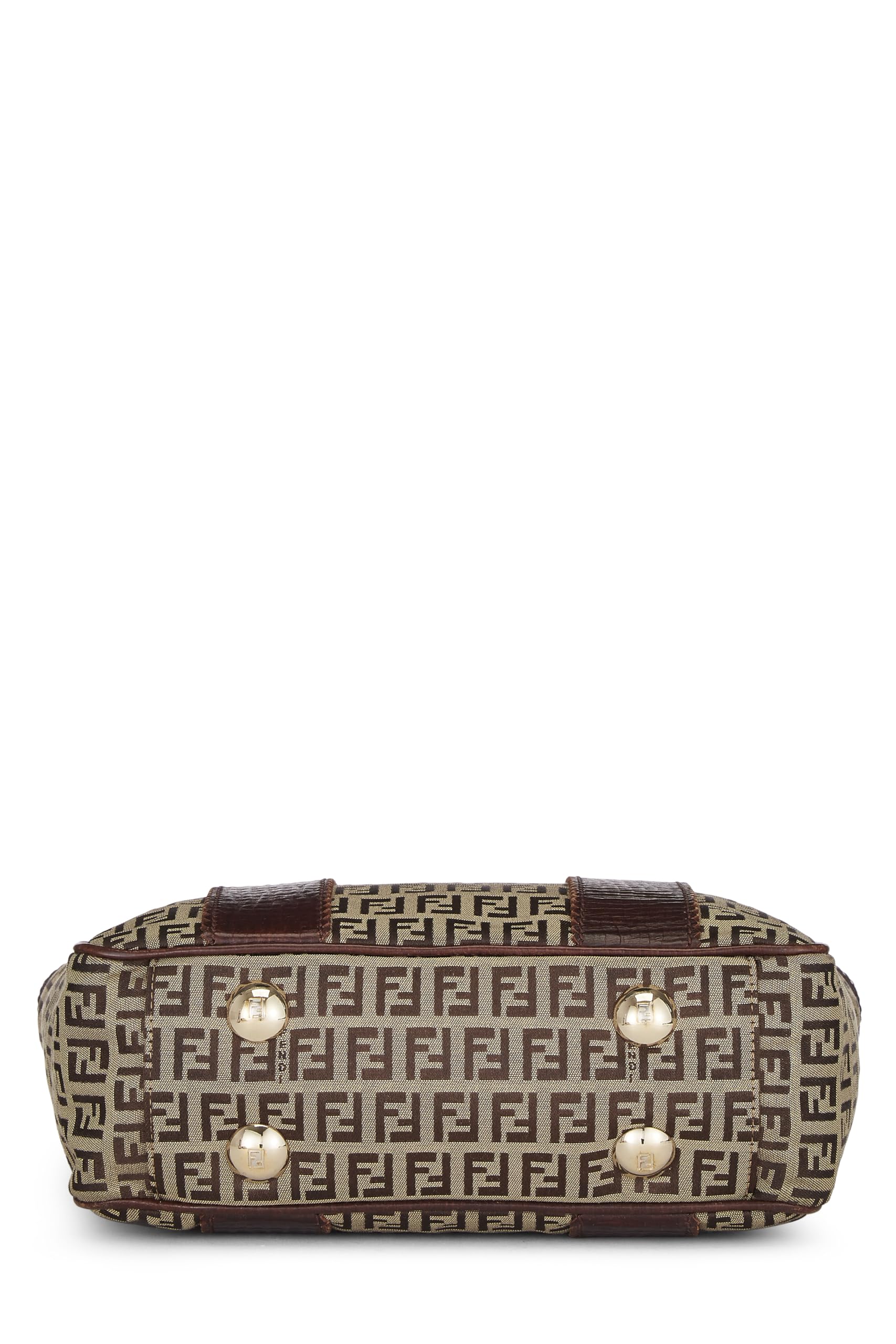 Fendi,  Brown Zucchino Canvas Tote Small, Brown