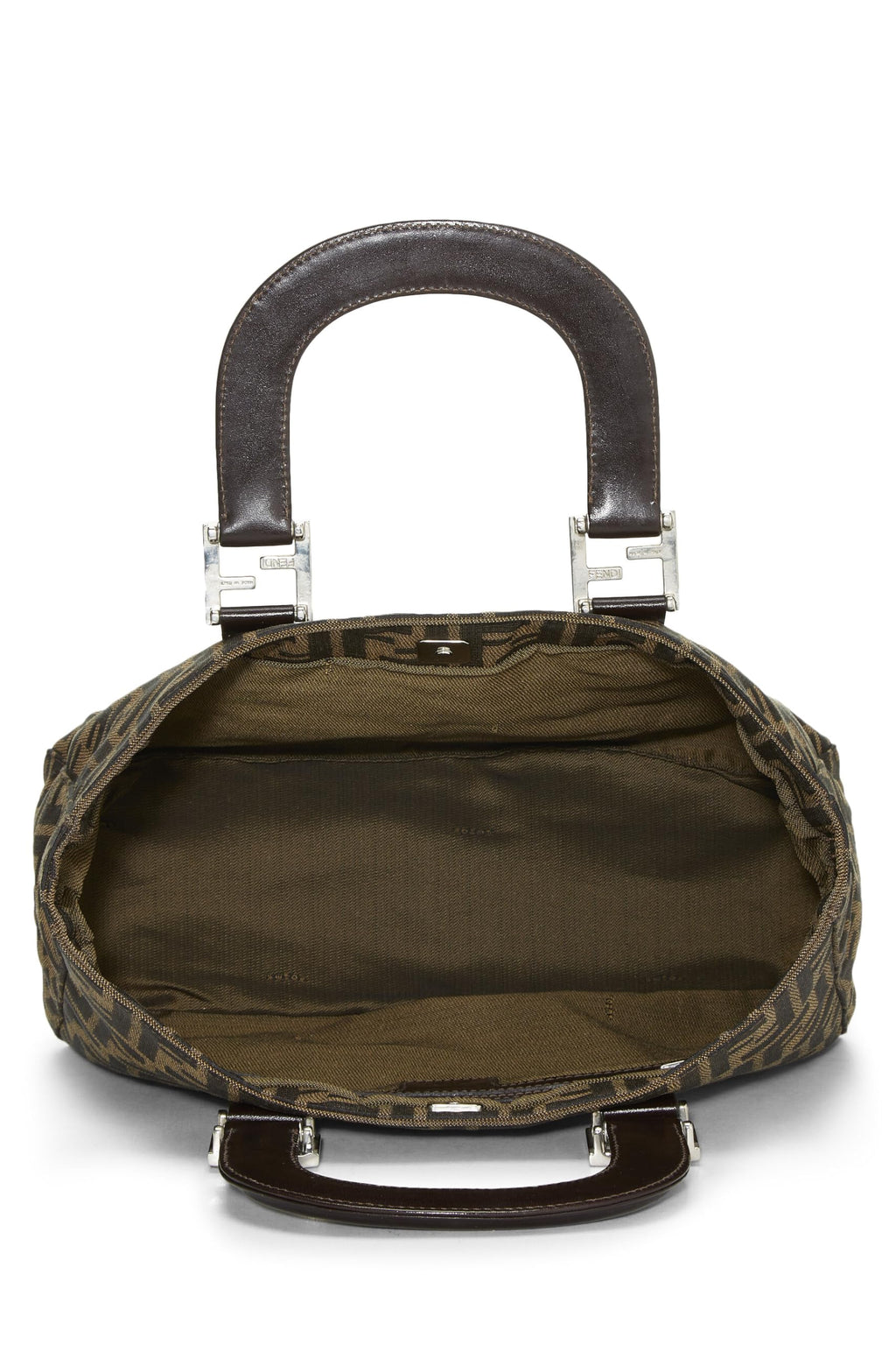 Fendi,  Brown Zucca Canvas Handbag Small, Brown
