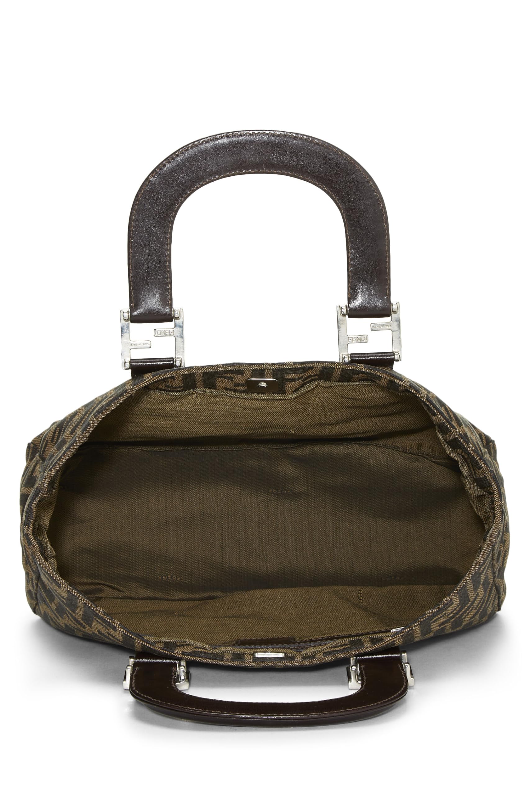 Fendi,  Brown Zucca Canvas Handbag Small, Brown