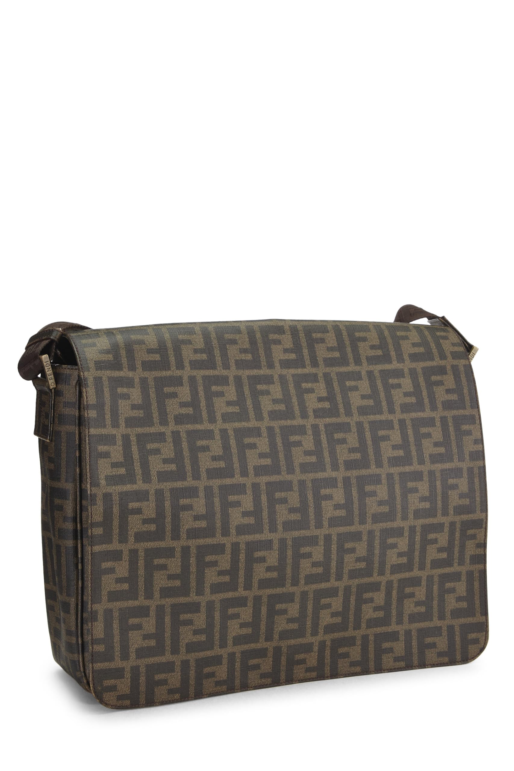 Fendi,  Brown Zucca Coated Canvas Messenger Large, Brown