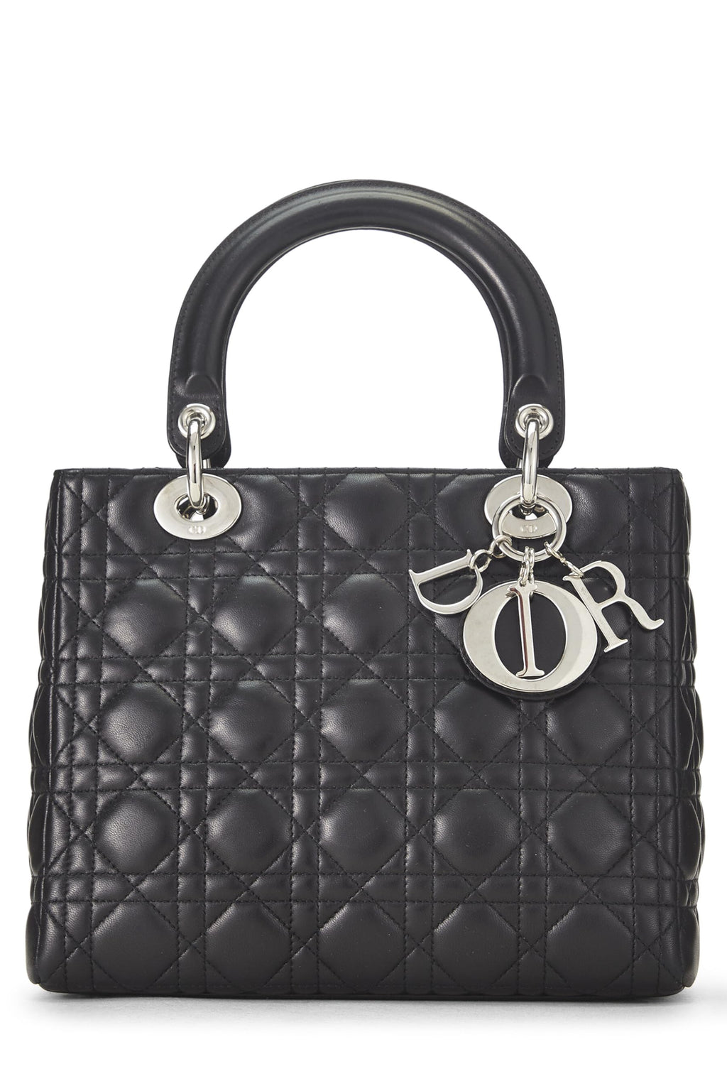 Dior,  Black Cannage Quilted Lambskin Lady Dior Medium, Black