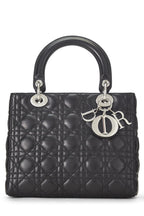 Dior,  Black Cannage Quilted Lambskin Lady Dior Medium, Black