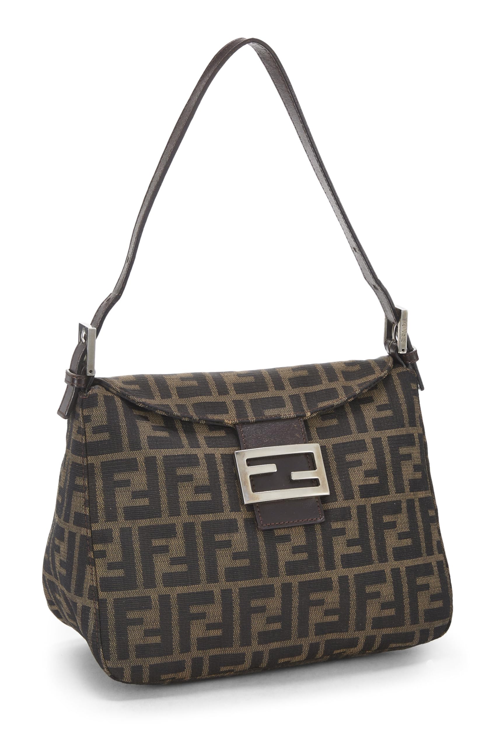 Fendi,  Brown Zucca Canvas Shoulder Bag, Brown