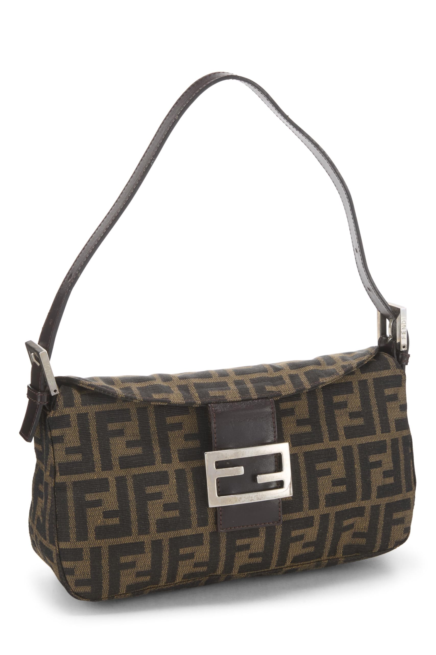 Fendi,  Brown Zucca Canvas Shoulder Bag, Brown