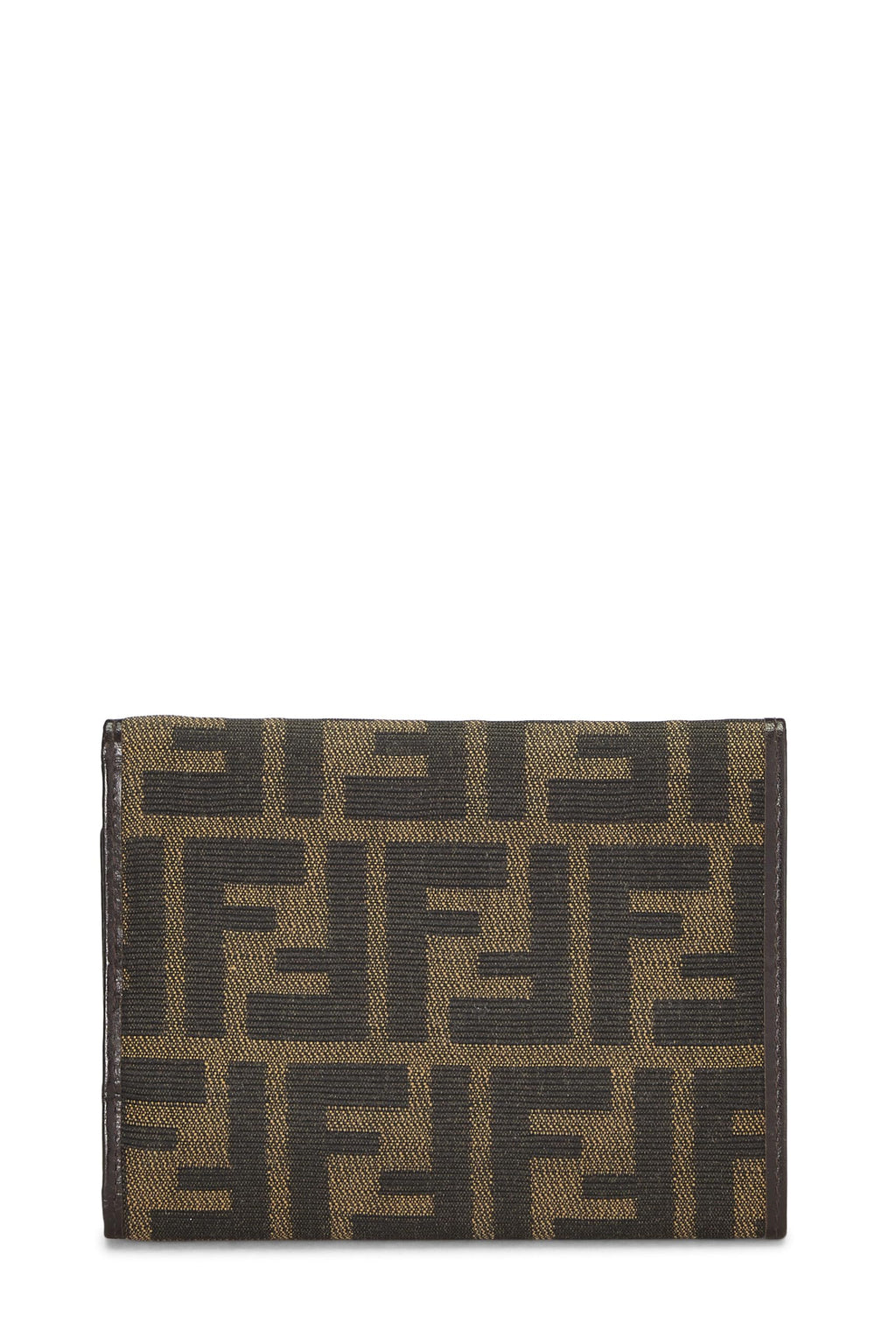 Fendi,  Brown Zucca Canvas Trifold Wallet, Brown
