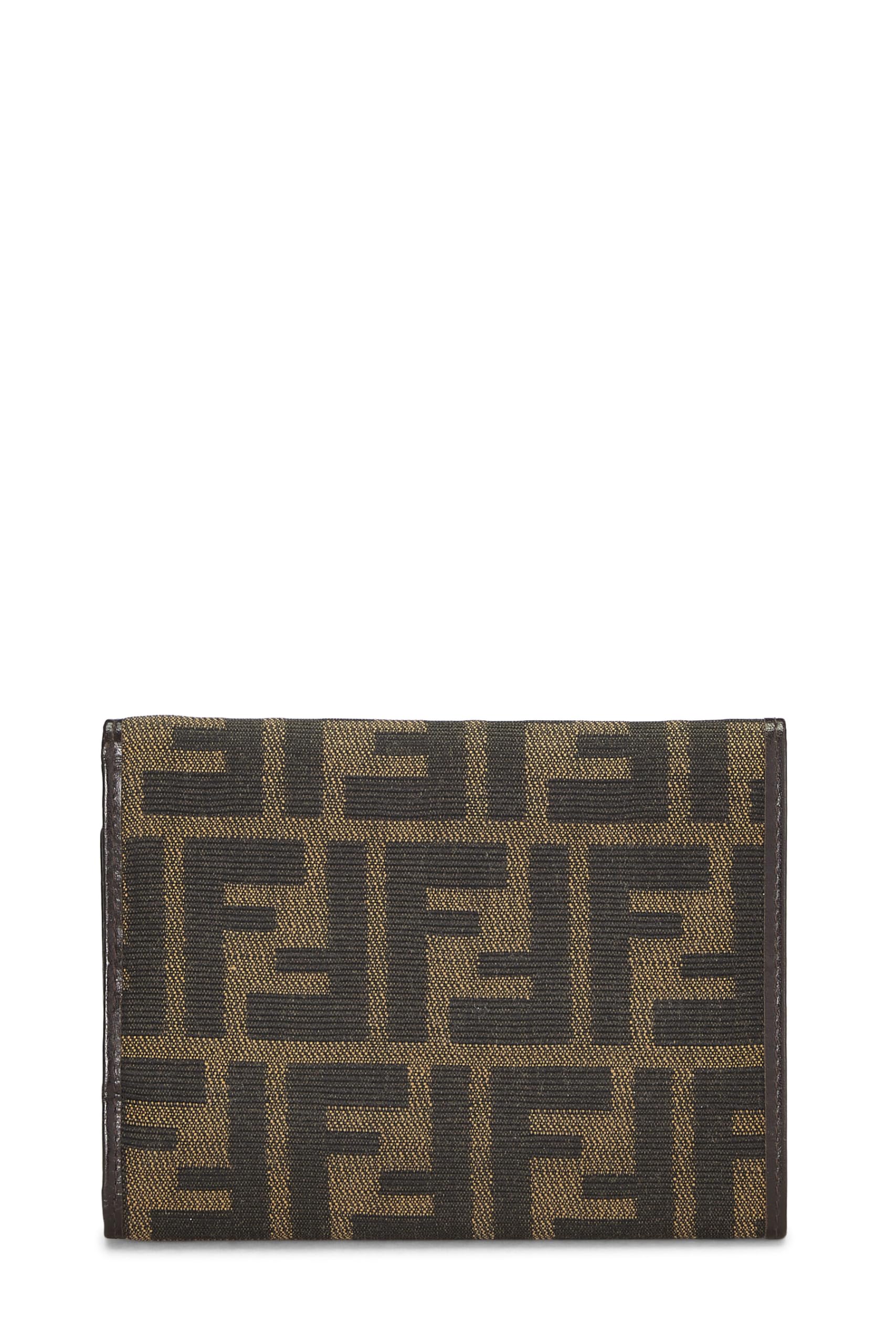 Fendi,  Brown Zucca Canvas Trifold Wallet, Brown