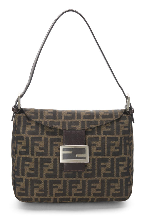 Fendi,  Brown Zucca Canvas Shoulder Bag, Brown