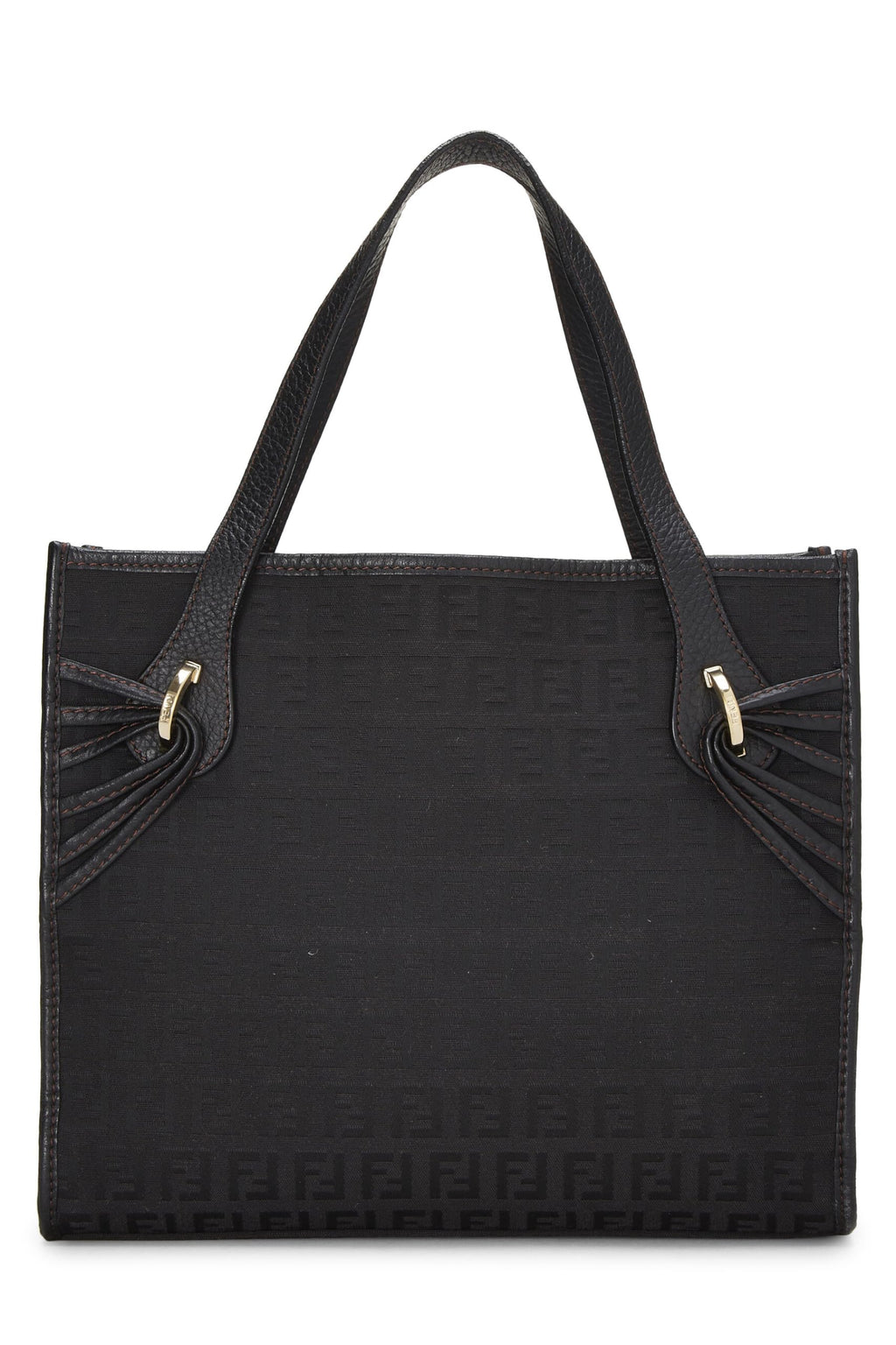 Fendi,  Black Zucchino Canvas Tote Small, Black