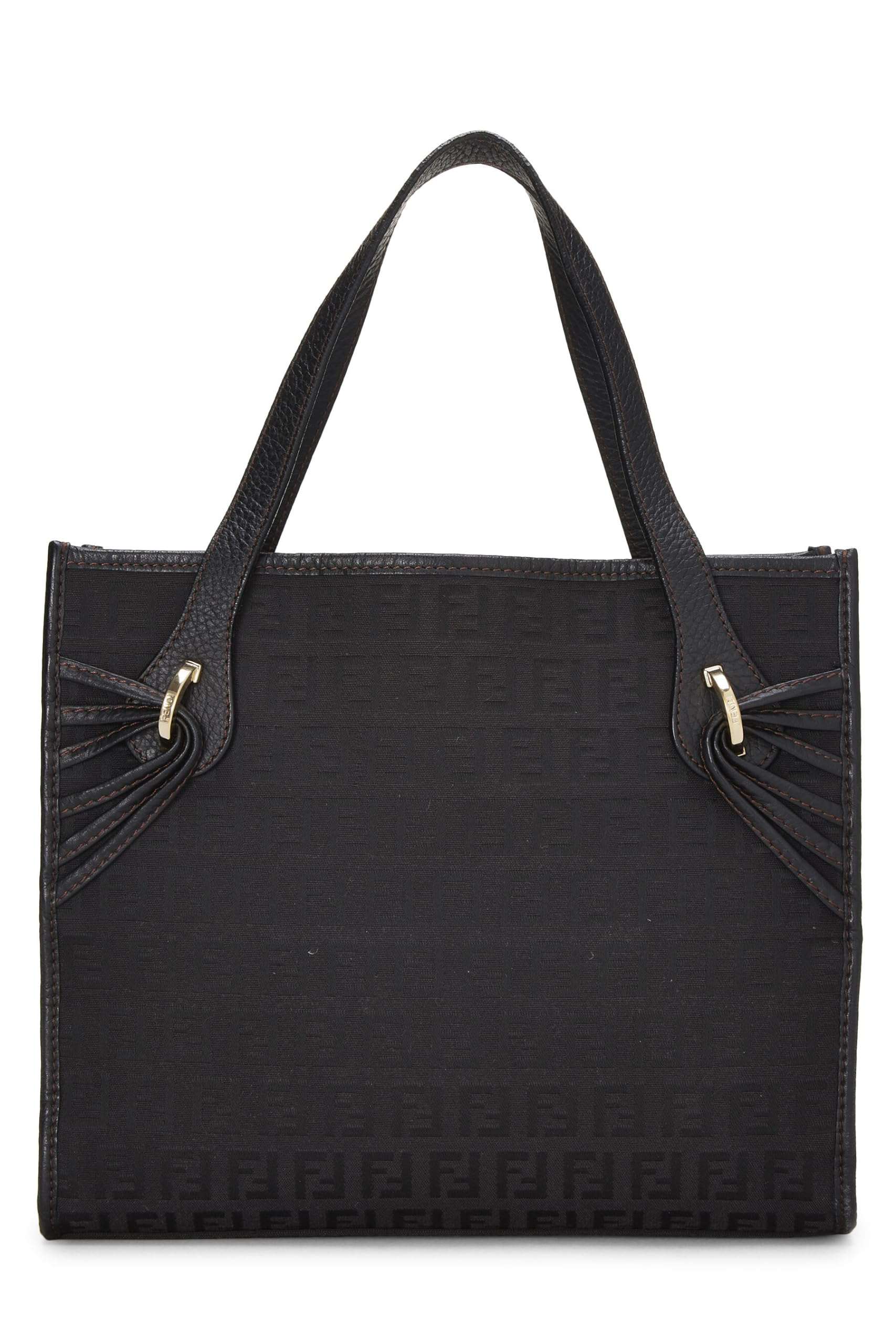 Fendi,  Black Zucchino Canvas Tote Small, Black
