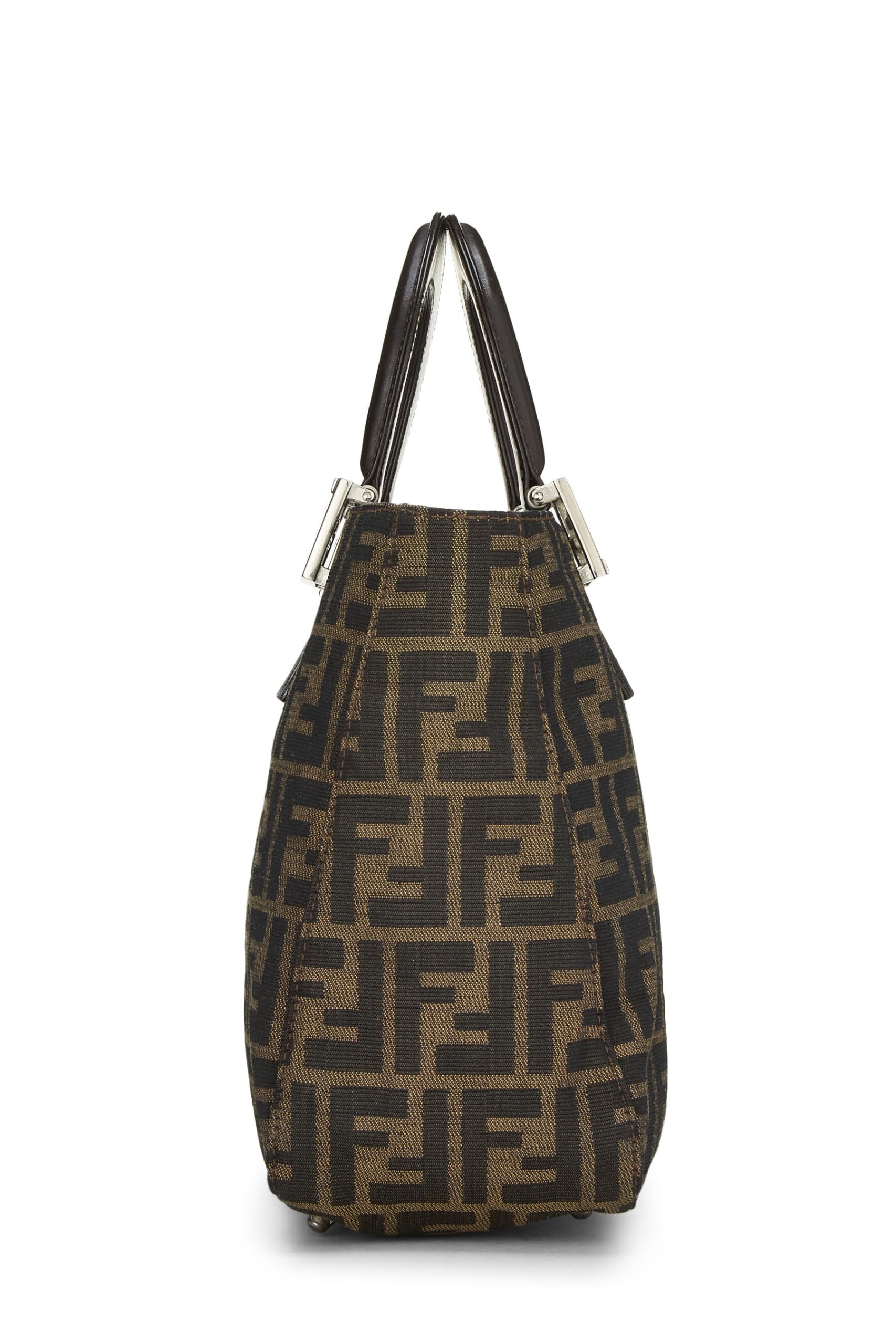 Fendi,  Brown Zucca Canvas Handbag Small, Brown