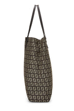 Fendi,  Brown Zucca Canvas Selleria Vertical Tote Small, Brown