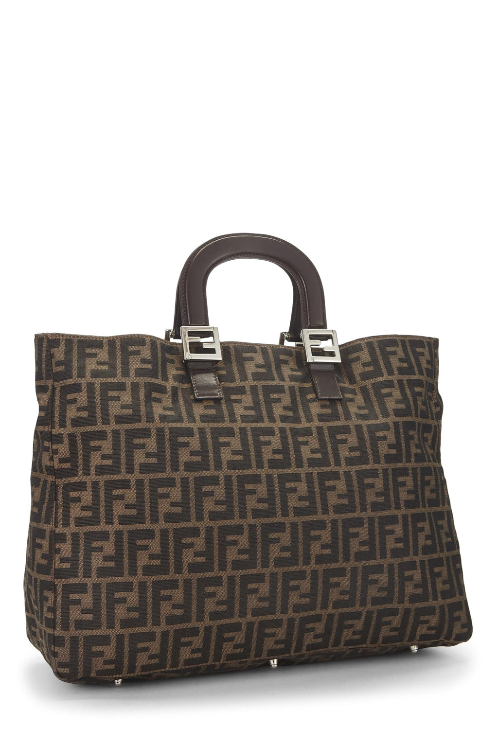 Fendi,  Brown Zucca Canvas Handbag Large, Brown