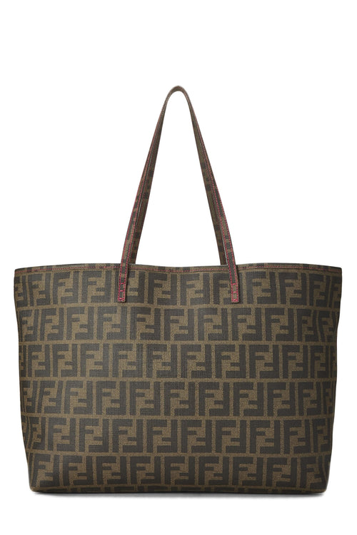 Fendi,  Brown Zucca Coated Canvas Roll Tote Small, Pink