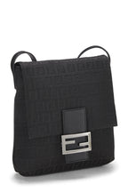 Fendi,  Black Zucchino Canvas Messenger Small, Black