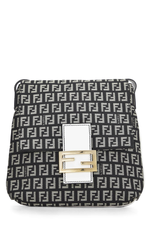 Fendi,  Navy Zucchino Canvas Tube Messenger, White