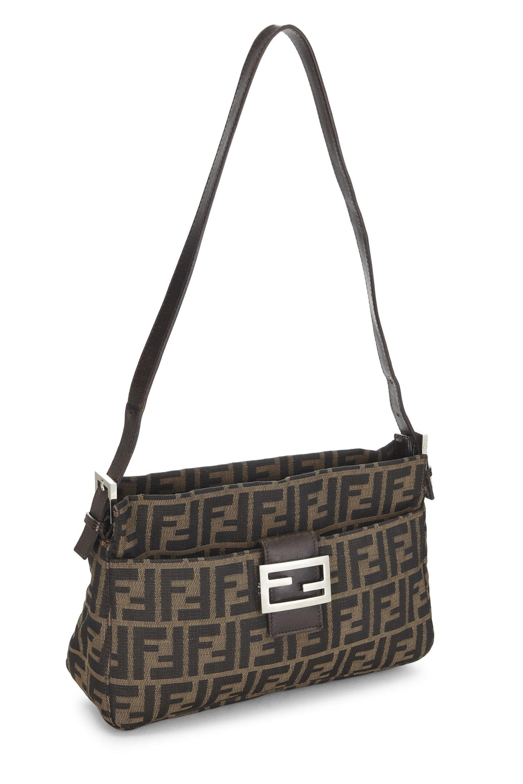 Fendi,  Brown Zucca Canvas Shoulder Bag, Brown