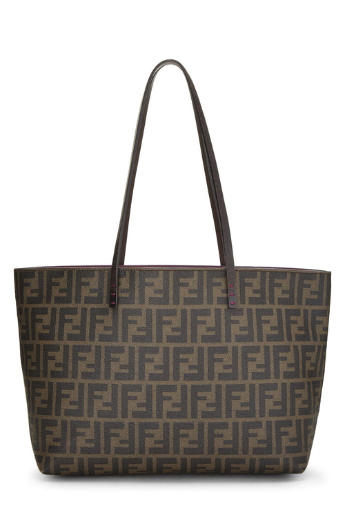 Fendi,  Purple Zucca Coated Canvas Roll Tote, Purple
