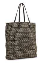 Fendi,  Brown Zucca Canvas Selleria Vertical Tote Small, Brown
