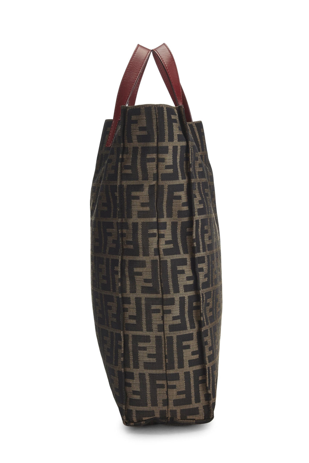 Fendi,  Brown Zucca Canvas Vertical Tote Medium, Red