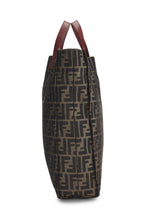 Fendi,  Brown Zucca Canvas Vertical Tote Medium, Red