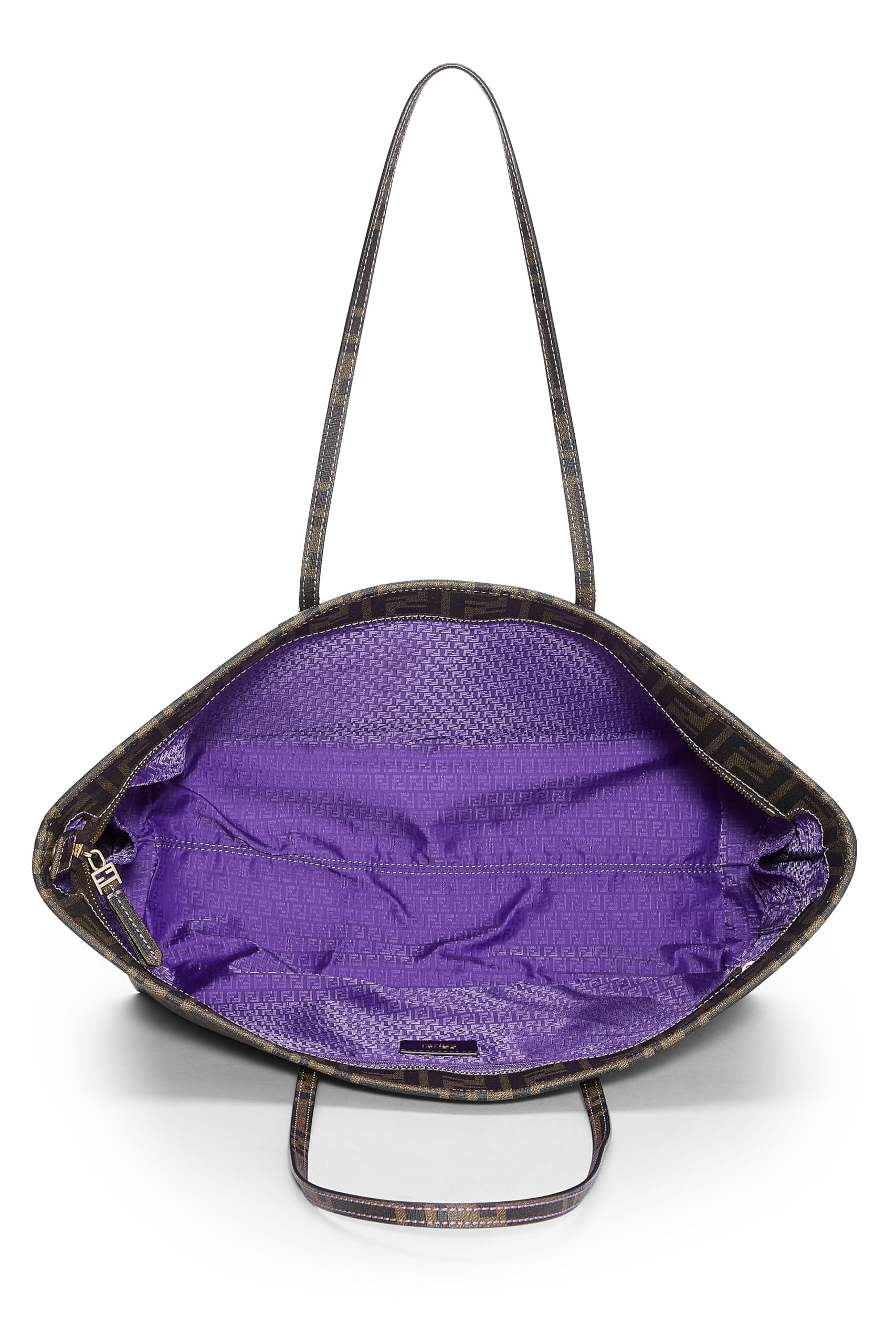 Fendi,  Purple Zucca Coated Canvas Roll Tote, Purple