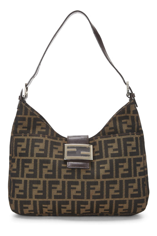 Fendi,  Brown Zucca Canvas Shoulder Bag, Brown