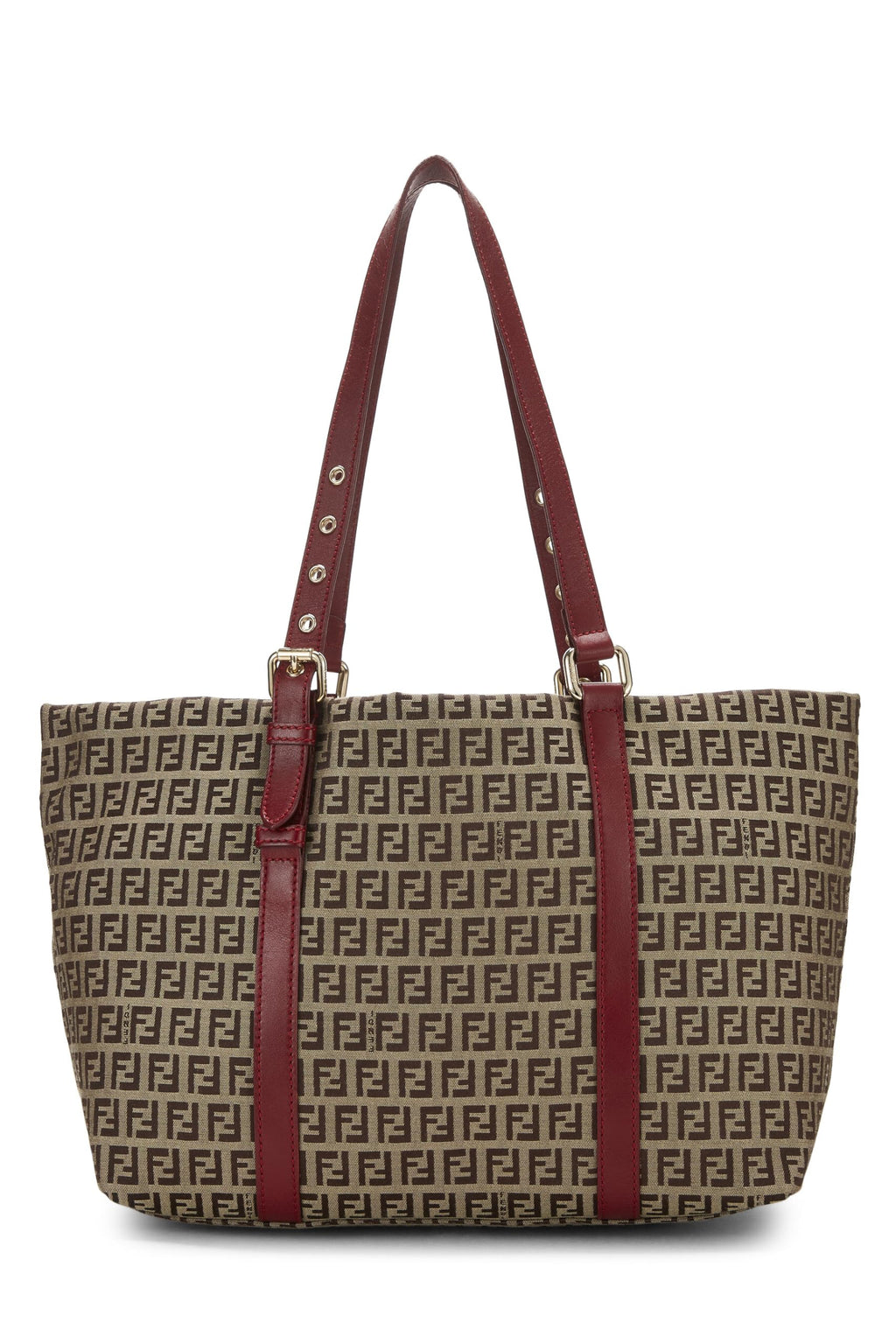 Fendi,  Red Zucchino Canvas Superstar Tote, Red